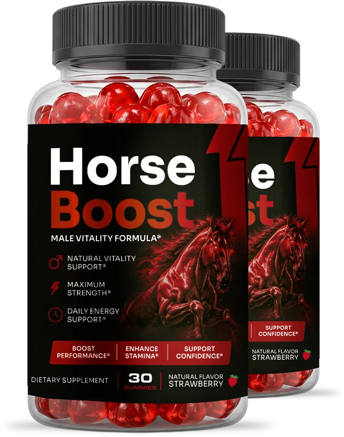 HorseBoost men's vitality gummy bottles